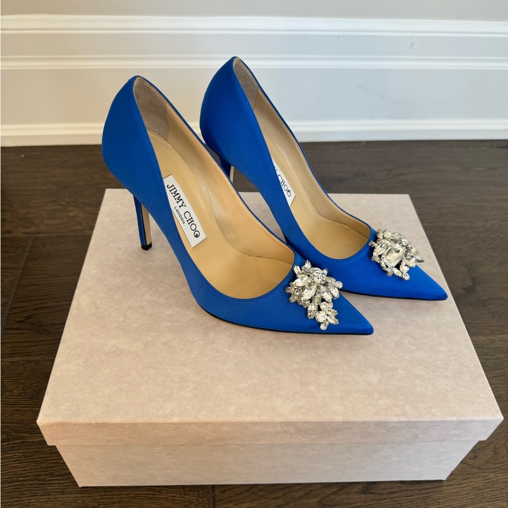 Jimmy Choo Royal Blue Crystal Heels